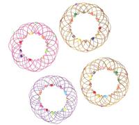 Abaodam 4pcs Amazing Mandala Wire Basket Set 36 Variations, Flexible Metal Flower Hoop for Adults, Stress Fidget Rings for Home and Party Use Random Color Random Color