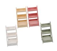 Abaodam 4pcs Art Flower Holder Dollhouse Book Shelf Miniature Flower Rack Decor Desktop Stand Ornament Miniature Display Case