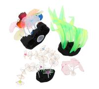 Abaodam 4pcs Artificial Coral Reef Aquarium Plants Night Glow Decorations for Fish Tanks Realistic Water Grass Ornaments Durable Plastic for Aquariums
