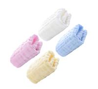 Abaodam 4pcs Baby Cotton Washcloths and Burp Cloths for Infants, 6-Layer Soft Absorbent Muslin Towels, Multi-Color Set for Newborn Bathing and Drool Care