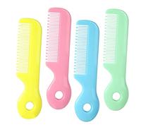 Abaodam 4pcs Baby Hair Combs Set for Toddlers Safe Material Round Teeth Detangling Combs in 4 Colors Infant Grooming Tool for Newborns and Boys and Girls