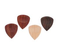 Abaodam 4pcs Bass Wooden Picks Guitar Picks for Acoustic Electric Guitars Lightweight Design Includes Brazilian African and Maple Accessories
