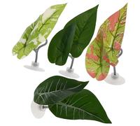 Abaodam 4pcs Betta Hammock Leaf Bed for Aquarium Fish Tank Artificial Plastic Plants for Betta Fish Resting and Spawning for Breeding and Relaxation