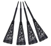 Abaodam 4pcs Black Abs Spiked Flower Vases for Cemetery with Cone-shaped Hollow-out Design, Easy to Insert Soil, Elegant Grave Decoration for Tombstone Memorial and Flower Bed