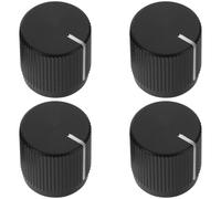 Abaodam 4pcs Black Aluminum Potentiometer Volume Tone Control Knobs for Bass Guitar Electric Guitar Replacement Parts 0.6x0.55inch Metal Flat Top Knobs for Home Studio Use