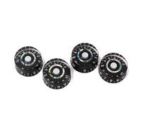 Abaodam 4pcs Black Electric Guitar Speed Control Knobs Volume Tone Potentiometer Abalone Blue Inlay