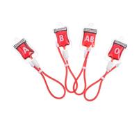 Abaodam 4pcs Blood Type Charm Keychains Novelty Pendant Keyrings for Halloween Vampire Parties Stylish B Ab Types Versatile Phone Purse Accessories for Women