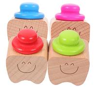 Abaodam 4pcs Boy Girl Tooth Boxes Wooden Teeth Keepsake Organizers for Boys and Girls for Storing Childhood Memories
