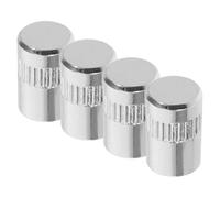 Abaodam 4pcs Brass Electric Guitar Switch Knobs Silver Tone Selector Volume and Tone Potentiometer Caps for Electric Guitar Parts, Suitable for Band Gig, Studio Recording, and Home