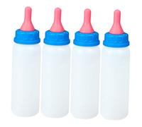 Abaodam 4pcs Calf Bottle Feeder with Extended Nipples Manual Nursing Milk Bottles for Newborn and Young Small Animals Including Piglets Lambs Goats Guinea Pigs Rabbits and Ferrets