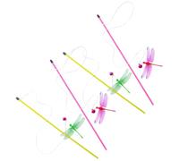 Abaodam 4pcs Cat Stick Set Lightweight Plastic Interactive Cat Teaser Wand for Indoor Entertaining Playtime
