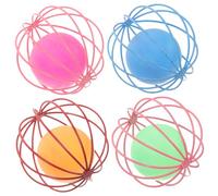 Abaodam 4pcs Cat Toy Balls Plastic Interactive Balls for Cats Chase Toys Kitten Random