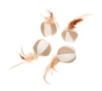 Abaodam 4pcs Catnip Cat Balls for Interactive Play, Bite-resistant Household Kitten, Stimulating Pet Supplies for Indoor Cats