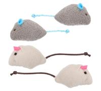Abaodam 4pcs Catnip Plush Mouse for Indoor Cats, Sturdy Bite-resistant Soft Animal with Herbal Filling, Interactive Kitten Playset in Mixed Colors