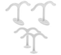 Abaodam 4pcs Ceiling Double Claw Hook Clothes Hanger Hooks Under Cabinet Shelf Hangers White Zinc Alloy Towel Hangers for Bedroom Living Room