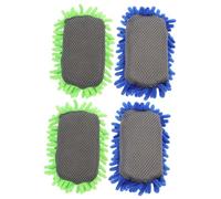 Abaodam 4Pcs Chenille Dry Erase Erasers for Whiteboard Classroom and Office Use Handheld Whiteboard Rubbers in Blue and Green Practical Board Eraser Cleaner
