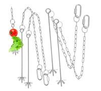 Abaodam 4pcs Chicken Fruit Hanging Feeder Chains with Veggies Skewer, Sturdy Plastic Material, Hanging Design for Coop Feeding, Suitable for Pet Chicks and Poultry Care in Uk