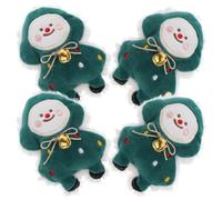 Abaodam 4pcs Christmas Cat Catnip Toys Bite Resistant Plush Cartoon Kitten Teething Interactive Chew Toys for Indoor Cats