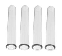Abaodam 4pcs Clear Plastic Test Tubes for Hydroponic Plant Propagation Stem Vials DIY Flower Arrangements Home Desktop Decoration Candy Storage