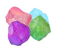 Abaodam 4pcs Colored Electroplated Natural Healing Crystal Stones 3-5cm Raw Crystal Rocks for Aquarium Decoration Pot Aroma Diffuser Random Color