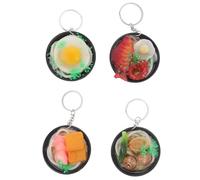 Abaodam 4pcs Colorful Japanese Ramen Key Rings Cute and Lifelike Keychain Charms for Bags Keys Backpacks Practical and Versatile Accessories Random Style