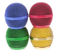 Abaodam 4pcs Colorful Microphone Mesh Grills Gold Pink Green Replacement Covers for Wireless Mic Accessories Compatible Dynamic Microphones