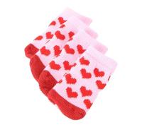 Abaodam 4pcs Cotton Knitted Pet Socks with Anti-skid Bottom and Ankle Padding, Puppy Socks to Keep Pets Warm and Protect Paws Indoors and Outdoors Color