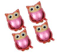 Abaodam 4pcs Creative Owl Foil Balloons Cartoon Animal Photo Props for Birthday Party Decoration Forest Theme Festive Supplies