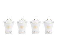 Abaodam 4pcs Creative Pottery Spice Jar the Devil's Eye Design, White Ceramic Salt Organizer and Sugar Container for Kitchen Use and Decorative Tabletop Storage