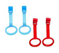 Abaodam 4pcs Crib Pull Rings Nursery Stand Rings Walking Assistant for Learning to Stand and Walk Blue and Red