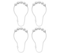 Abaodam 4pcs Curtain Hooks Decorative Shower Curtain Hooks Metal White Easy Installation Strong Load-Bearing Capacity Classic Style for Living Room Decoration