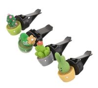 Abaodam 4pcs Cute Cactus Car Air Freshener Vent Clips with Car Diffuser Perfume Vent Accessories for Interior Decoration and Fragrance Suitable for Vehicle Air Conditioning
