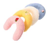 Abaodam 4Pcs Cute Cartoon Cat Pillows Small U-shaped Sleeping Cushions for Pets Soft and Lightweight Portable Kitten Pillows in White Pink Blue Yellow