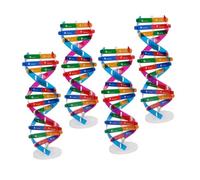 Abaodam 4pcs Dna Double Helix Model Kit with Display Stand Realistic Human Genes Science Teaching Biological Molecular Structure for Students Classroom Educational Use