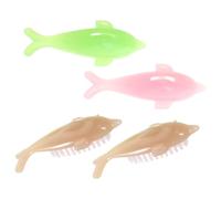 Abaodam 4pcs Dolphin-shaped Nail Brush Multipurpose Manicure Instrument with Practical Handle Design and Easy to Carry Plastic Pp Material for Home Use Nail Surface Cleaning Random Color