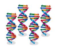 Abaodam 4pcs Double Helix Dna Model Kit with Display Stand DIY Biological Gene Assembly for Students Accurate Molecular Structure Teaching Tool for Science Education and Family Learning