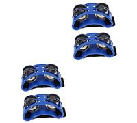 Abaodam 4pcs Double Row Jingles Foot Tambourine Cajon Tambourine Elastic Band Boys and Girls Adults Percussion Instrument
