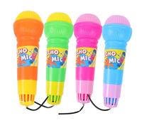 Abaodam 4pcs Echo Microphone Lightweight Plastic Karaoke Mic Props for Medium Mixed Colors for Singing and Speech Development Games
