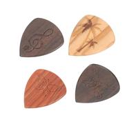Abaodam 4pcs Ergonomic Wooden Guitar Picks Electric Guitar Picks for Acoustic Accessory Comfortable Grip