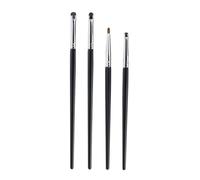 Abaodam 4pcs Eye Makeup Brush Eyeliner Brush Set Horsehair Wood Material Small Lightweight Easy to Carry Professional Makeup-loving Friends and Family Personal Use Eye Makeup