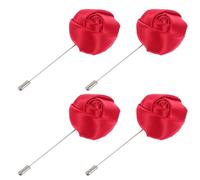 Abaodam 4pcs Fabric Rose Corsage Men Suit Accessory Xmas Men Brooch Floral Romantic Brooch for Christmas Outfit