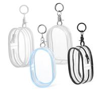 Abaodam 4pcs Figure Display Bag with Lightweight Design and Keychain Small Doll Storage Pouch for Portable Toy Carrier and Display Organizer