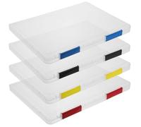 Abaodam 4pcs File Organizer Storage Box Back to School Party A4 Plastic