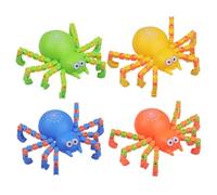 Abaodam 4pcs Flexible Foot Shape Chain DIY Mechanical Spider for Colorful Intelligence Spider for Cognitive Development and Creative Play