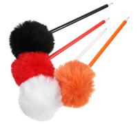 Abaodam 4pcs Fluffy Writing Pen Plush Ball Ballpoint Pen Lightweight Comfortable Grip School Office Supplies