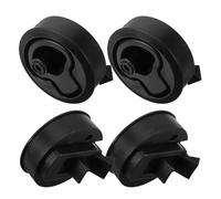 Abaodam 4pcs Flush Pull Boat Hatch Latches Round Rubber Handles, Strong and Sturdy Structure, Easy Installation, Flush Design for Electrical Enclosure and Car Door Use, Black Colour