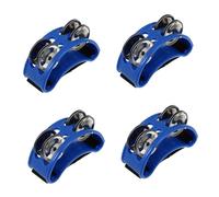 Abaodam 4pcs Foot Tambourine Percussion Instrument for Boys and Girls Musical Foot Bell for Parties and Music Classes Double Row Design for Bright Sound for Early Education and Fun