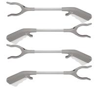 Abaodam 4pcs Garbage Grabber Tool with Ergonomic Handle and Non-Slip Claw, Stainless Steel Shaft Reacher Tool for Elderly, Safe and Steady Gripping for Outdoor Spaces and Garden Use