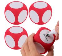 Abaodam 4pcs Giant Foam Dice, 6cm Red Dry Erase Dice Jumbo Blank Writable for Home Classroom Teaching, Big Diy Education Playing Game Teaching Prop