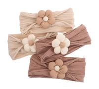 Abaodam 4pcs Girl Flower Headbands Soft Non Irritating Hair Accessories for Newborns Comfortable Elastic Floral Headbands for Daily Wear and Special Occasions